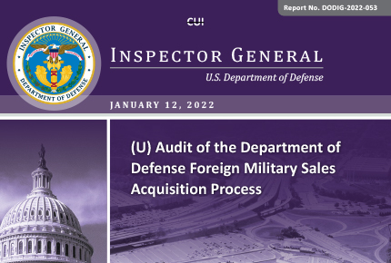 Audit of the Department of Defense Foreign Military Sales Acquisition Process (DODIG-2022-053)
