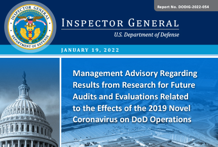 Management Advisory Regarding Results from Research for Future Audits and Evaluations