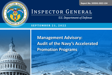 Management Advisory: Audit of the Navy’s Accelerated Promotion Programs