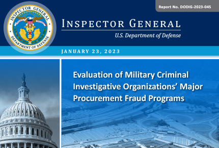 Evaluation of Military Criminal Investigative Organizations’ Major Procurement Fraud Programs 