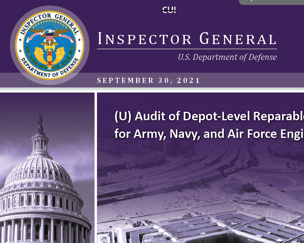 Audit of Depot‑Level Reparables for Army, Navy, and Air Force Engines (DODIG-2021-134)