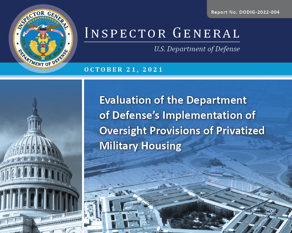 Evaluation of the Department of Defense’s Implementation of Oversight Provisions of Privatized Military Housing